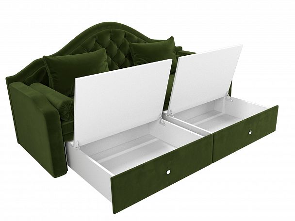 Прямой диван софа Сойер (полностью микровельвет зеленый) - Вид 6