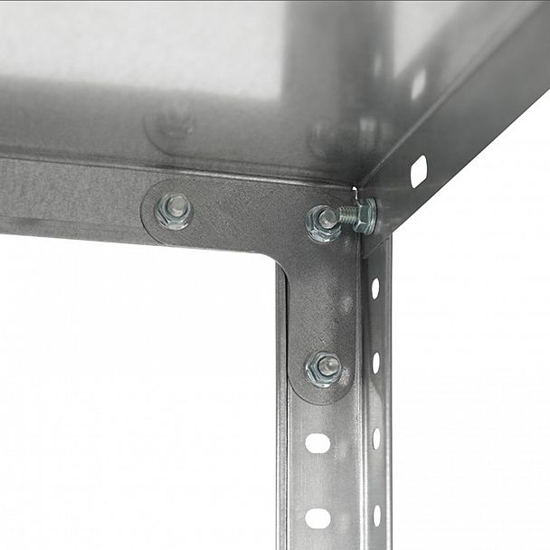 Стеллаж металлический ПРАКТИК "ES" облегченный (1450х750х300 мм), 4 полки, оцинкованная сталь, S24099033458 - Вид 10