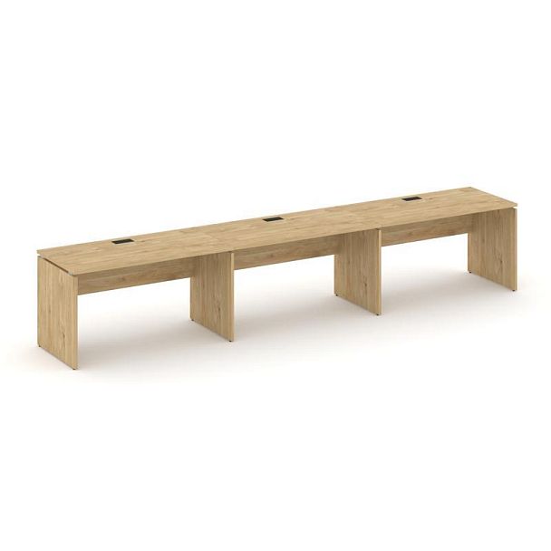 Стайл Проджект Рабочая станция 1 сторон. SN-D.ORS-033 Тиквуд Светлый/Черная Заглушка 4140*600*750 - Вид 1