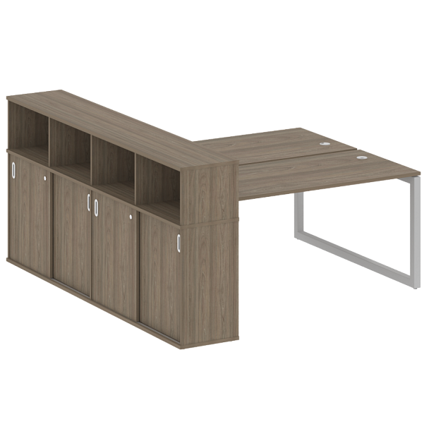 Metal System Quattro Р. ст. с шкафом-купе на О-образном м/к 50БО.РС-СШК-4.4 Т Вяз/Серый металл 2010*2332*1098 - Вид 1