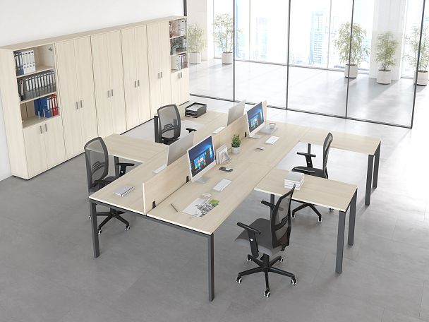 Стол для переговоров Trend Metal 120x123,6x75 тёмный дуб - Вид 6