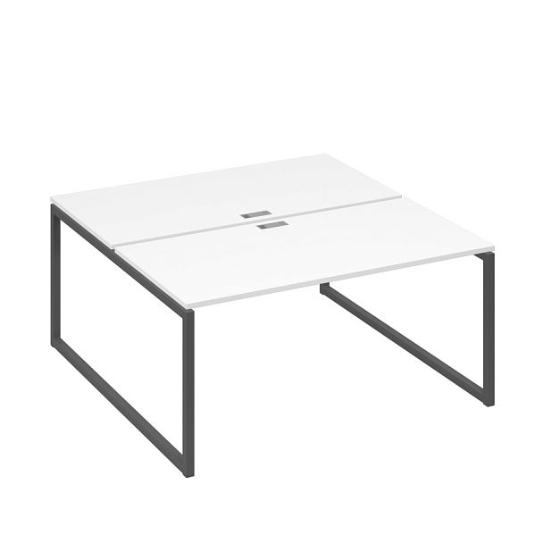 Станция (2х160) рабочая на каркасе QUATTRO A4 А4 Б4 178 БП белый премиум / металлокаркас антрацит - Вид 1