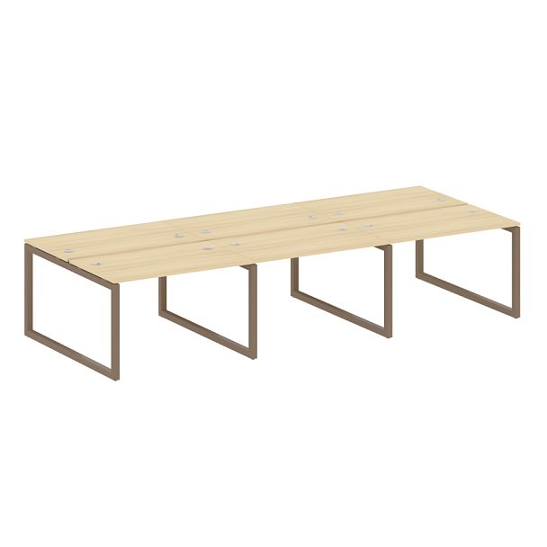 Metal System Quattro Р. ст. на 6 раб. места на О-образном м/к 50БО.СМ-6.2 Акация/Мокко металл 3600*1475*750 - Вид 1