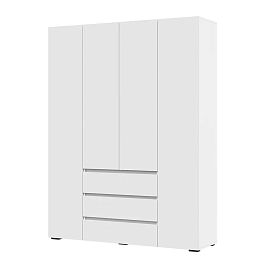 Хелен ШК 05 Шкаф 4х створчатый с ящиками (1600х2080х460) белый/белый - Фото предпросмотра