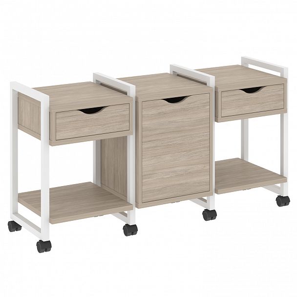 Тумба на колесах наборная "Loft" VR.L-TN-6.K дуб аттик/белый - Вид 1