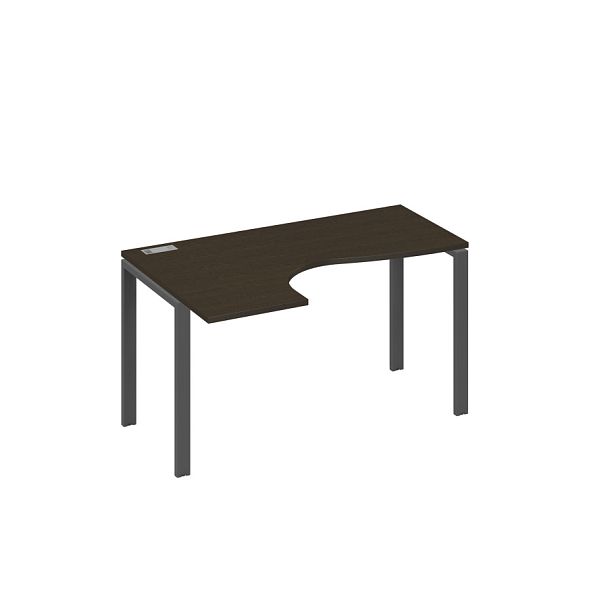 Стол эргономичный левый "Классика" на металлокаркасе UNO A4 А4 Б1 033 БП венге / металлокаркас антрацит - Вид 1