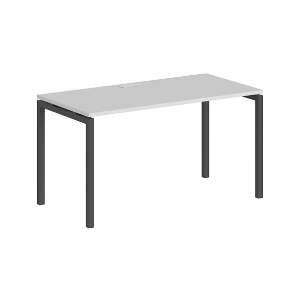 Стол Sigma 1200х600х750 / профиль: 40х40 антрацит; столешница: белый - Вид 1