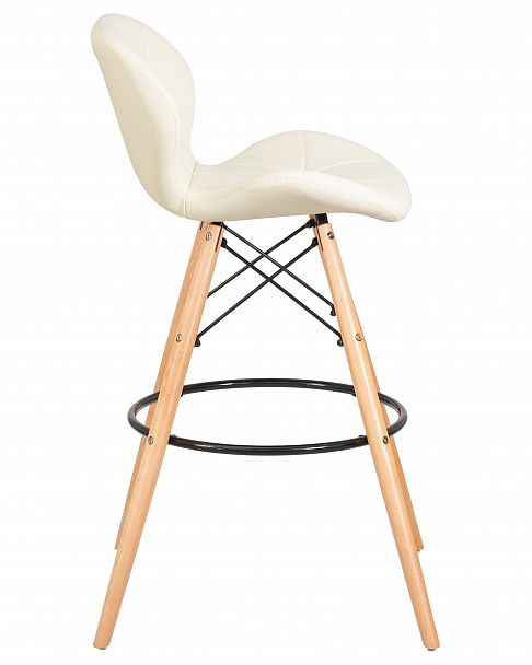 Стул барный DOBRIN BUTTERFLY BAR (ножки светлый бук, цвет кремовый) - Вид 3