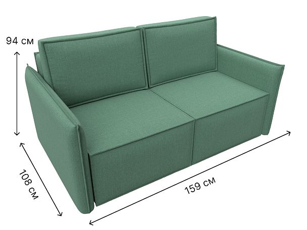 Диван прямой Либерти мини Рогожка зеленый - Вид 11
