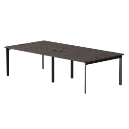 Бенч-система на 4 места Everprof EVO на металлокаркасе 2360х670(1370)x755 опоры 45гр Дуб Пасадена/Черный - Фото предпросмотра