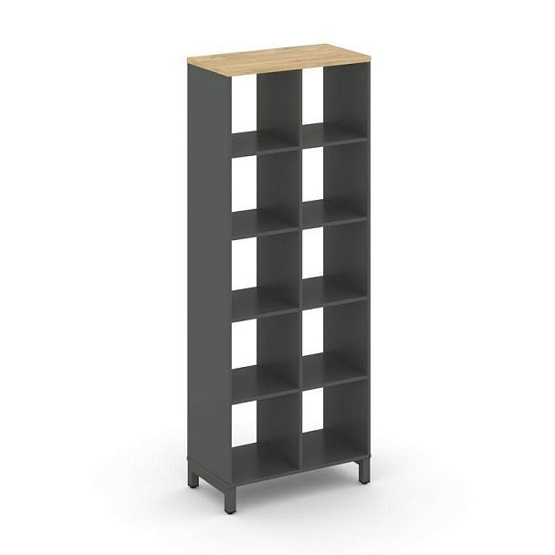 Style Project Каркас стеллажа 5 яр. SN.KS-520 Антрацит/Тиквуд Светлый/Металл Антрацит 754*400*1982 - Вид 1