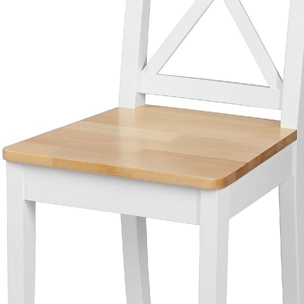 Комплект деревянных стульев с жестким сиденьем Бергольф Белый/Натуральный, 4 шт. - Вид 10