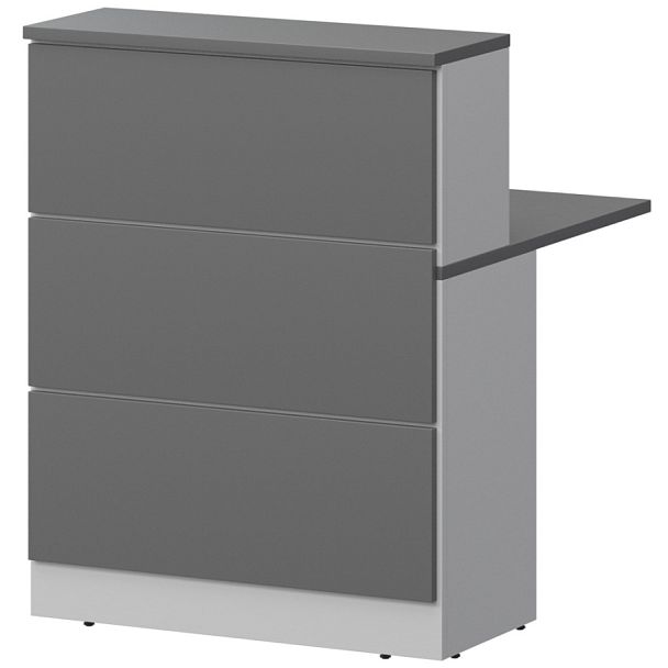 Модуль приставной высокий СМР-24.8 Белый/Графит 800x880x1155 Ресепшен Смарт - Вид 1