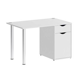 Home Office Стол письменный VR.SP-3-118.1 Белый бриллиант/Хром опоры 1180*720*750 - Фото предпросмотра