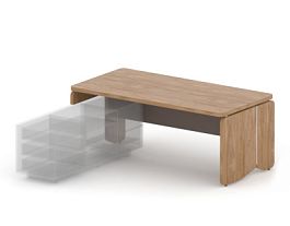 АККОРД/ACCORD RACR002-18x9 Стол левый под тумбу 1800х900х750 Акация Шеффилд/Серый камень - Фото предпросмотра