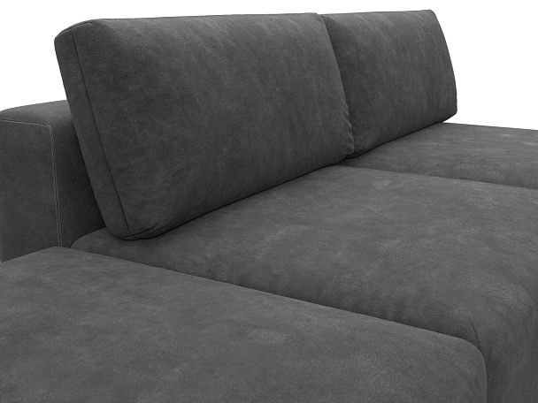 Диван угловой модульный с пуфом Лига-060 НПБ угол универсальный Велюр серый - Вид 4