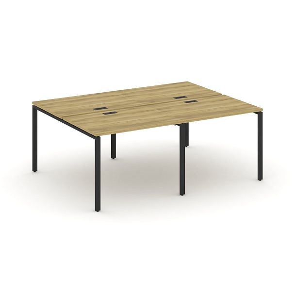 Concept Рабочая станция на 4 места CN.DRS-005 Дуб Винченцо/Металл Черный 1960*1480*750 - Вид 1