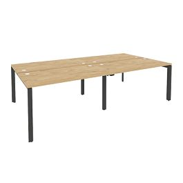 Onix Рабочая станция на П-образном м/к O.MP-D.RS-4.3.7 Тиквуд светлый/Антрацит металл 2760*1475*750 - Фото предпросмотра