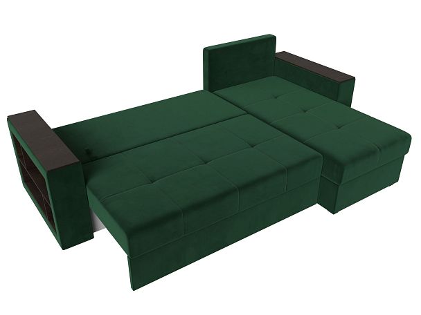 Диван угловой Дубай Лайт угол правый (полностью велюр зеленый) - Вид 9