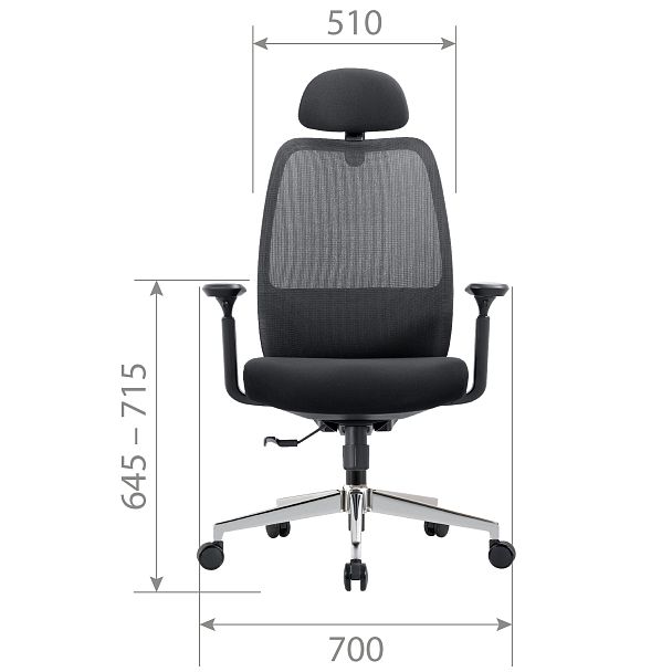 Кресло CHAIRMAN CH581, ткань/сетка, черный - Вид 6