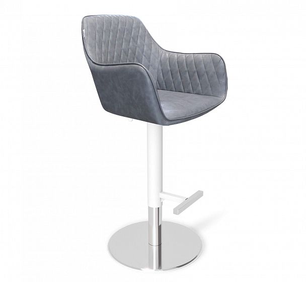 Стул барный SHT-ST38/S128 угольно-серый/хром/белый муар - Вид 2