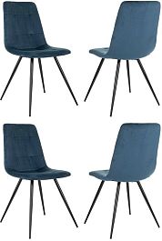 Стул для дома Бюрократ CH-K1_4 комплект 4шт синий Holland 58 металл черный на ножках (CH-K1_1/HL58_4) - Фото предпросмотра