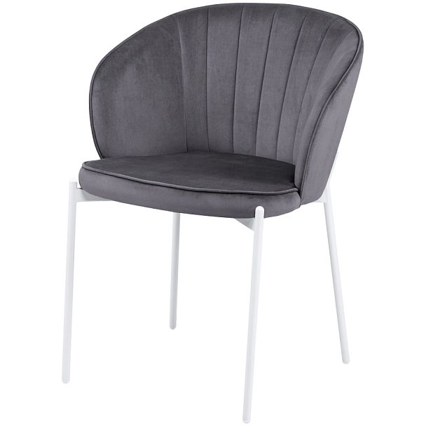 Комплект кухонных стульев Миэль серый велюр/белый, 4 шт. - Вид 1