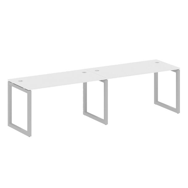 Metal System Quattro Р. ст. на 2 раб. места на О-образном м/к 50БО.СМ-2.3 Белый/Серый металл 2800*720*750 - Вид 1