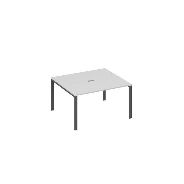Стол 140 переговорный с металлокаркасом UNO A4 А4 Б1 132 БП серый / металлокаркас антрацит - Вид 1