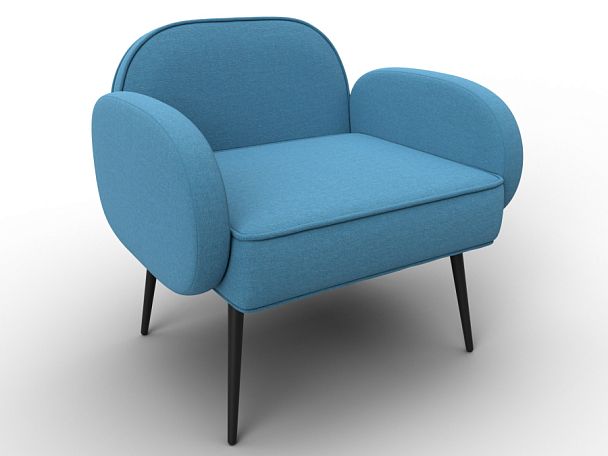 Кресло Лига-086 Рогожка голубой - Вид 6