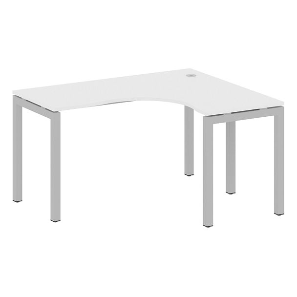 Metal System Quattro Стол криволинейный правый на П-образном м/к 50БП.СА-3 (R) Белый/Серый металл 1400*1200*750 - Вид 1