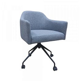 (sma-kvk-j21) Кресло СМАРТ на выгнутой крестовине, рогожка Jazz Антрацит - Фото предпросмотра