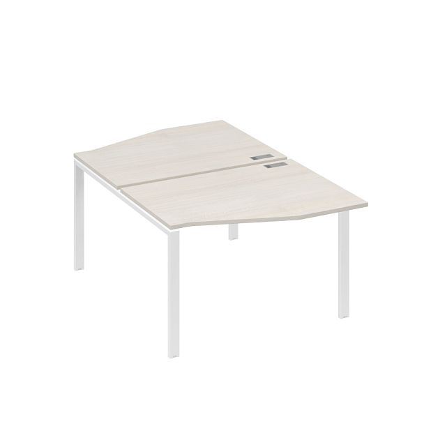 Рабочая станция столы Техно на металлокаркасе UNO (2х120) A4 А4 Б1 189 БП дуб / металлокаркас белый - Вид 1