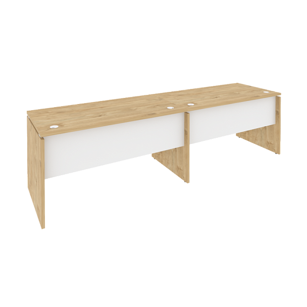 Onix Рабочая станция O.RS-2.3.7 Тиквуд светлый/Белый бриллиант 2760*720*750 - Вид 1