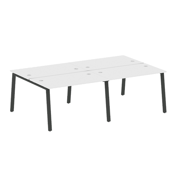 Metal System Р. ст. на 4 раб. места на А-образном м/к БА.СМ-4.2 Белый/Антрацит металл 2400*1475*750 - Вид 1