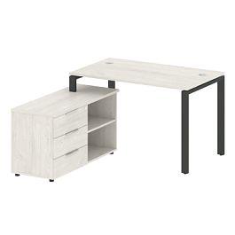 Metal System Р. ст. с тумбой на П-образном м/к БП.РС-СТС-2.2 (L) Дуб наварра/Антрацит металл 1300*1520*750 - Фото предпросмотра