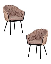 Набор 2 шт Стул обеденный DOBRIN MATILDA (коричневая ткань (LAR 275-3)) - Фото предпросмотра