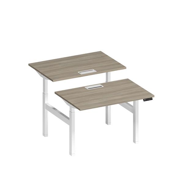 Рабочая станция на электроприводе с заглушками Elevo А2 БГ 101 ВЛ вяз либерти/ белый гладкий - Вид 1