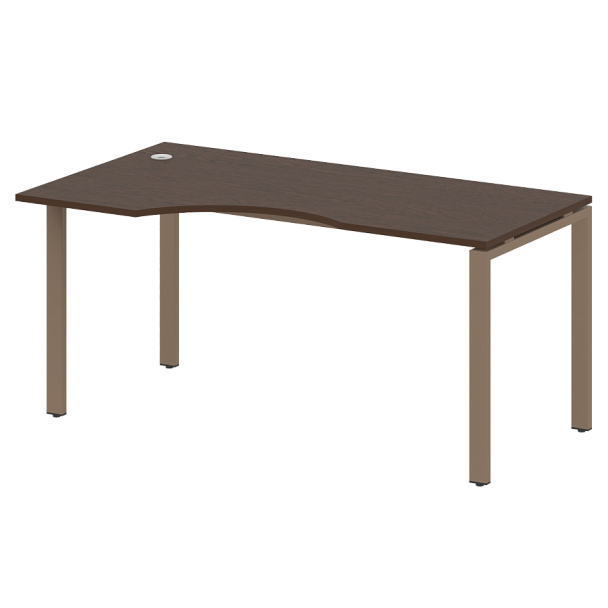 Metal System Стол криволинейный левый на П-образном м/к БП.СА-1 (L) Венге/Мокко металл 1600*900*750 - Вид 1