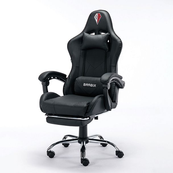 Кресло компьютерное BRABIX "Dexter GM-135", подножка, две подушки, экокожа, черное, 532800 - Вид 7