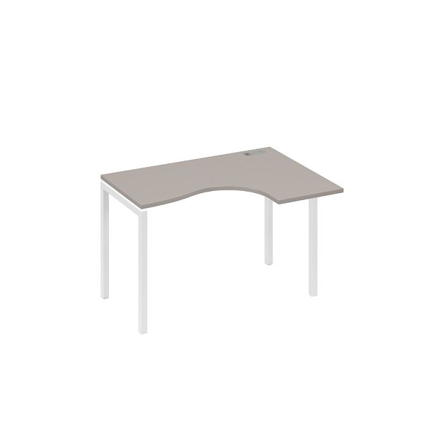 Стол эргономичный правый "Классика" на металлокаркасе DUE A4 А4 Б2 032 БП мокко премиум / металлокаркас белый - Вид 1