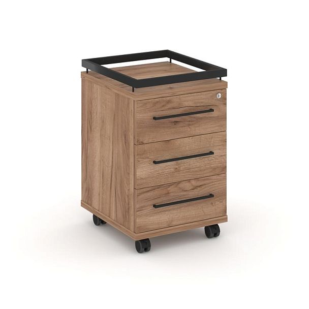 Rift Тумба мобильная усиленная + рамка RF.TM-003 Дуб Табак/Металл Черный 416*460*665 - Вид 1