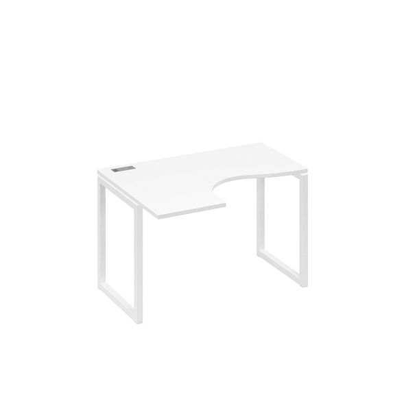 Стол эргономичный левый "Классика" на металлокаркасе QUATTRO A4 А4 Б4 031 БП белый премиум / металлокаркас белый - Вид 1