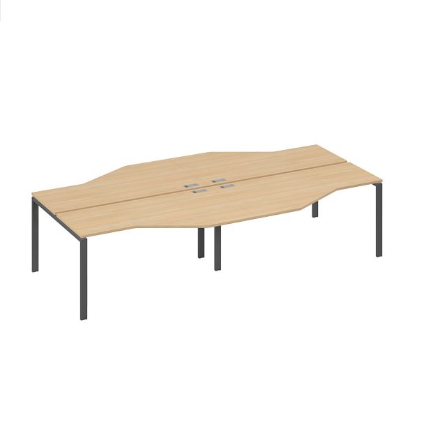 Рабочая станция на каркасе UNO из столов Техно (4х160) A4 А4 Б1 188-2 БП натуральный дуб / металлокаркас антрацит - Вид 1