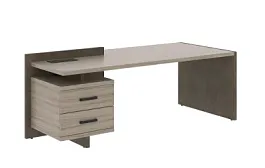 WOOD STONE Стол руководителя СФ-531301 Л 2200х961х840 Дрифтвуд / Бетон Чикаго темный Wood stone кабинет руковод  без цвета - Фото предпросмотра