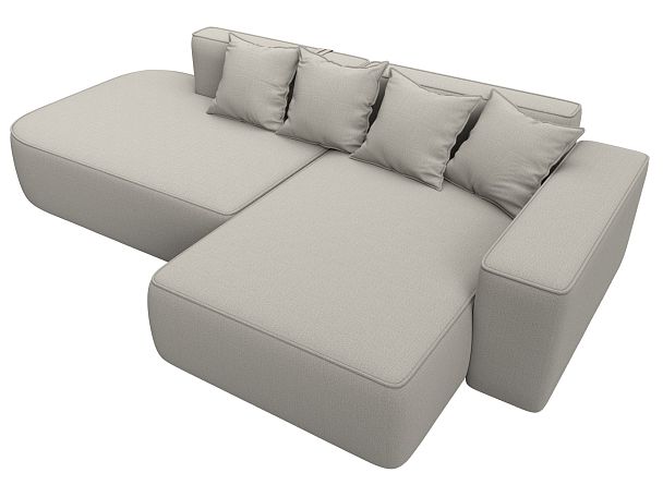 Диван угловой Лига-065 угол правый Рогожка бежевый - Вид 5