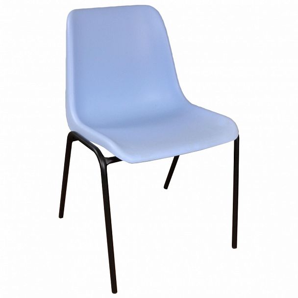 Стул Vicenza (4 ножки) Каркас черный, светло-голубой, стопируемый - Вид 1
