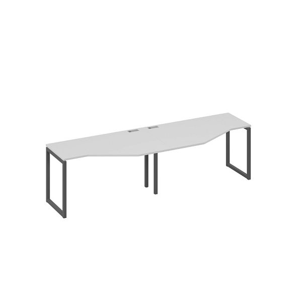 Рабочая станция опоры QUATTRO столы (2х140) Техно A4 А4 Б4 053-2 БП серый / металлокаркас антрацит - Вид 1