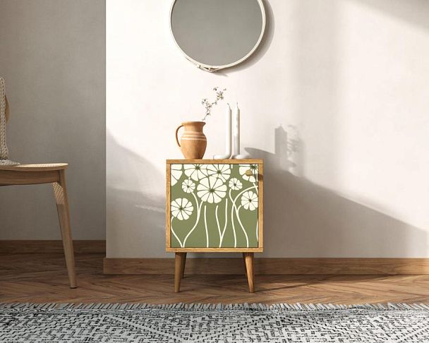 Тумбочка Berber с дверкой 53 принт арт BB21/Print_53, разноцветная - Вид 5