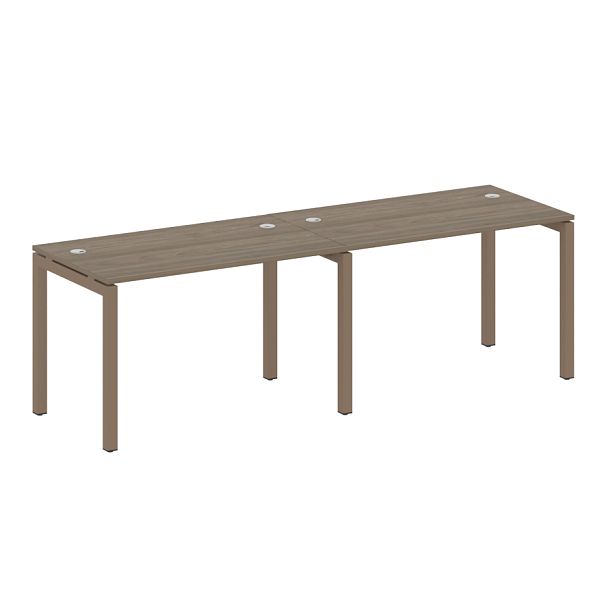 Metal System Quattro Р. ст. на 2 раб. места на П-образном м/к 50БП.СМ-2.2 Вяз/Мокко металл 2400*720*750 - Вид 1